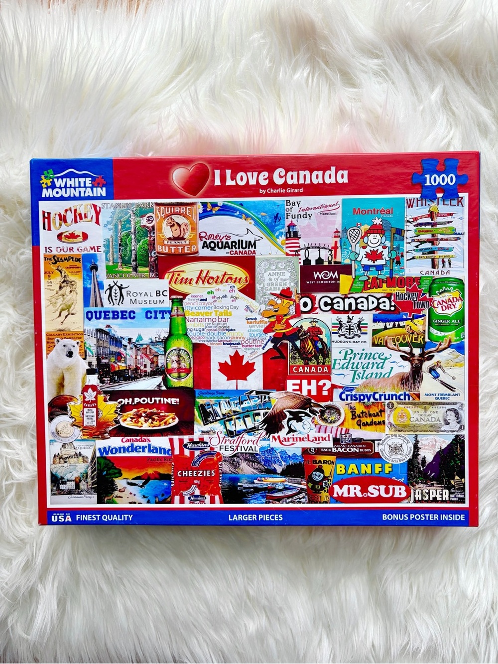 3/$30 White Mountain Puzzles I Love Canada 1000 piece puzzle